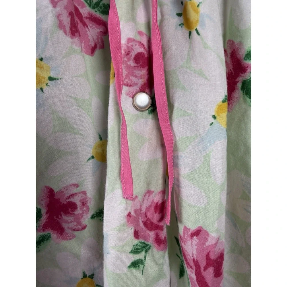 VTG Moon Dance Women's Nightgown Housecoat 2X Pink Floral Granny Cottage‎ Sleep